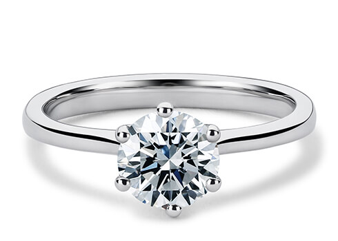 Principessa in Platinum set with a Round cut diamond.