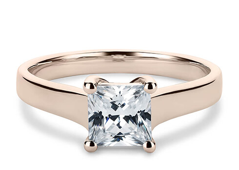 Ballerina in Rose Gold set with a Princess cut diamond.