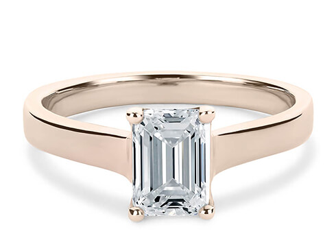 Ballerina in Rose Gold set with a Emerald cut diamond.