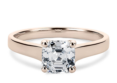 Ballerina in Rose Gold set with a Asscher cut diamond.