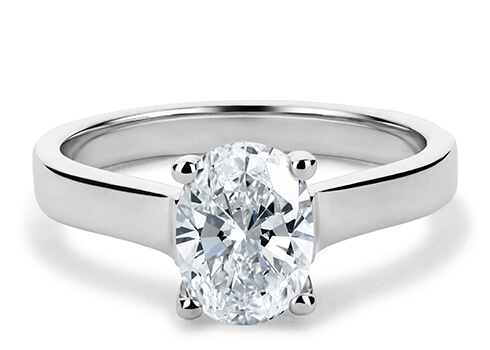 Ballerina in White Gold set with a Oval cut diamond.