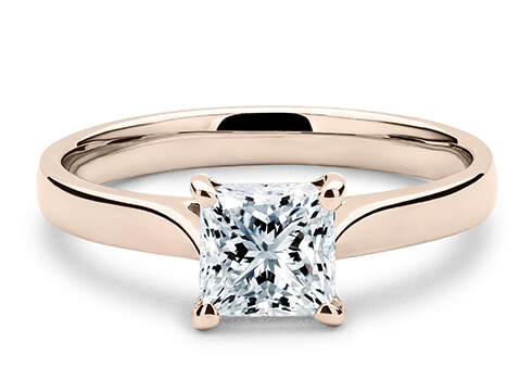 Contour in Rose Gold set with a Princess cut diamond.