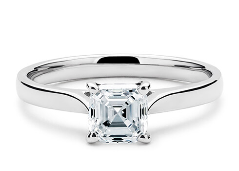 Contour in White Gold set with a Asscher cut diamond.