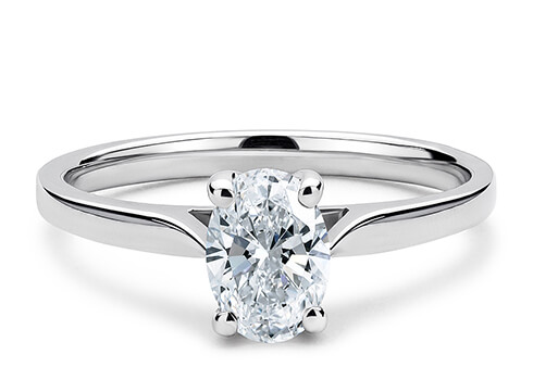 Contour in White Gold set with a Oval cut diamond.