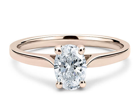 Contour in Rose Gold set with a Oval cut diamond.