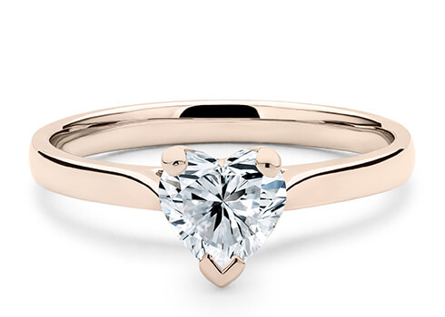 Contour in Rose Gold set with a Heart cut diamond.