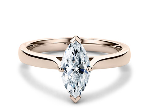 Contour in Rose Gold set with a Marquise cut diamond.