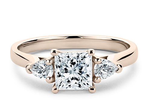 Barcelona in Rose Gold set with a Princess cut diamond.