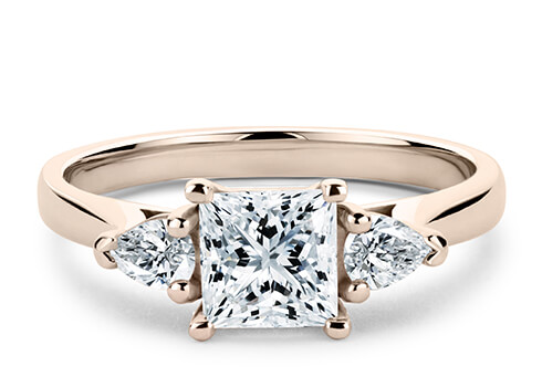 Barcelona in Rose Gold set with a Princess cut diamond.