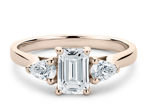 Barcelona in Rose Gold set with a Emerald cut diamond.
