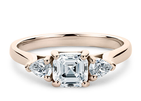 Barcelona in Rose Gold set with a Asscher cut diamond.