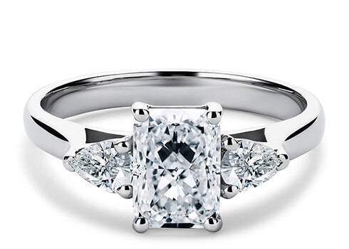 Barcelona in Platinum set with a Radiant cut diamond.