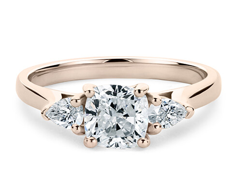 Barcelona in Rose Gold set with a Cushion cut diamond.