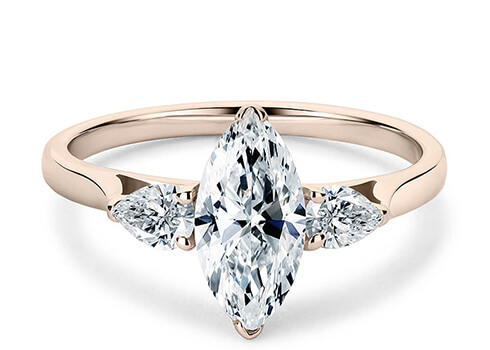 Barcelona in Rose Gold set with a Marquise cut diamond.