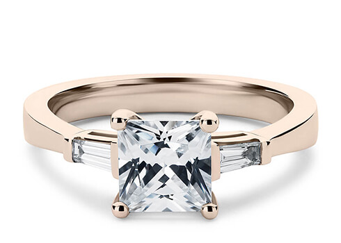 Cairo in Rose Gold set with a Princess cut diamond.