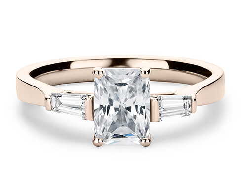 Cairo in Rose Gold set with a Radiant cut diamond.