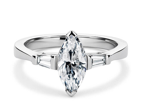 Cairo in Platinum set with a Marquise cut diamond.