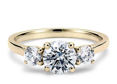 Roma in Or jaune set with a Rond cut diamant.