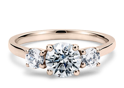 Roma in Rose Gold set with a Round cut diamond.