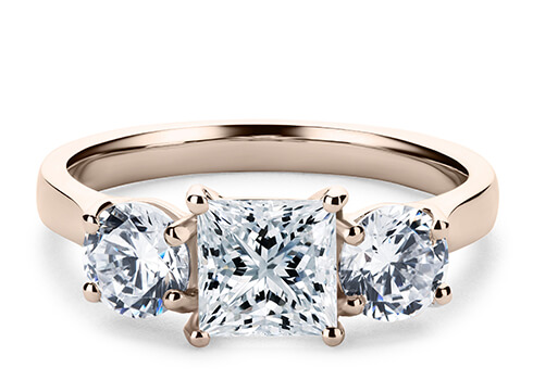 Roma in Rose Gold set with a Princess cut diamond.