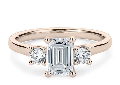 Roma in Rose Gold set with a Emerald cut diamond.