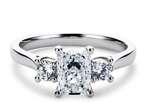 Roma in Platinum set with a Radiant cut diamond.