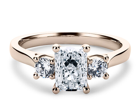 Roma in Rose Gold set with a Radiant cut diamond.
