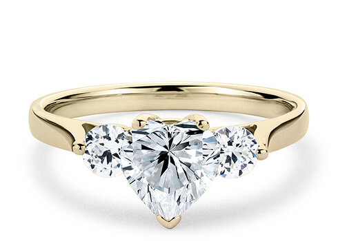Roma in Yellow Gold set with a Heart cut diamond.