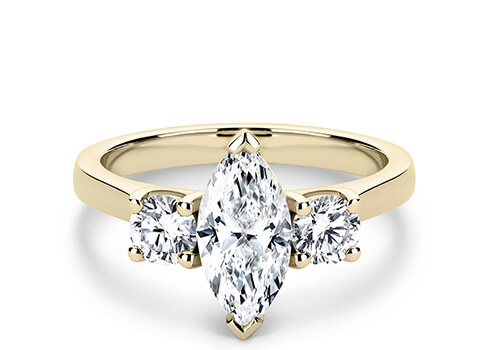 Roma in Yellow Gold set with a Marquise cut diamond.