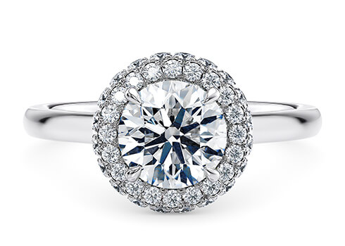 Cassia Engagement Ring in Платина set with a Круглый cut бриллиант.