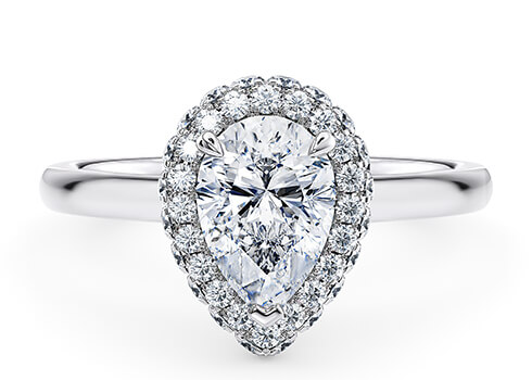 Cassia Engagement Ring in Platina set with a Pera cut diamante.