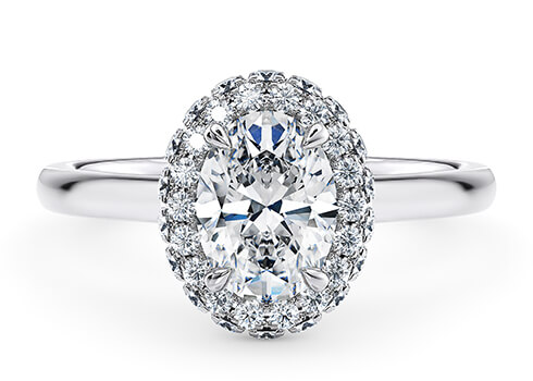 Cassia Engagement Ring in بلاتينيوم set with a بيضاوي cut ماسة.