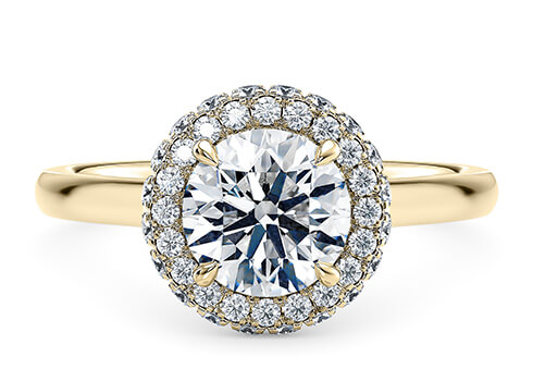 Cassia Engagement Ring in ذهب أصفر set with a مستدير cut ماسة.