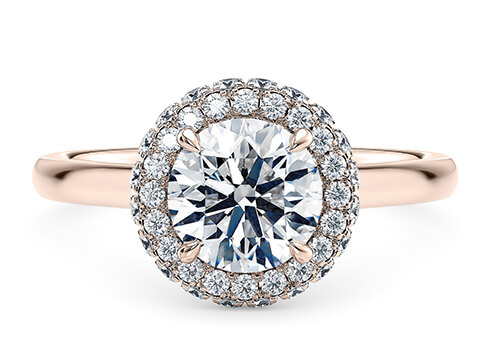 Cassia Engagement Ring in Rosaguld set with a Rund cut diamant.