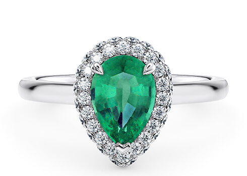 Cassia Engagement Ring in Białe złoto (9k) set with a Gruszka cut diament.