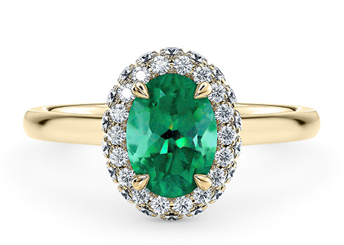 Cassia Engagement Ring in Жълто злато set with a Овален cut диамант.