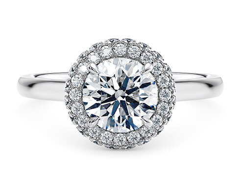 Cassia Engagement Ring in Oro blanco (9k) set with a Redondo cut diamante.