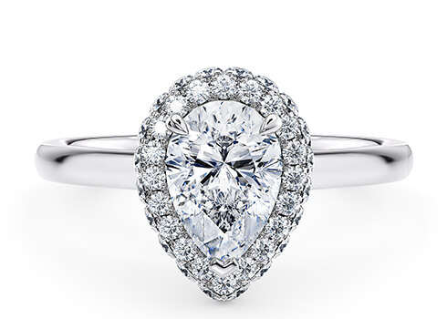 Cassia Engagement Ring in Or blanc (9k) set with a Taille poire cut diamant.