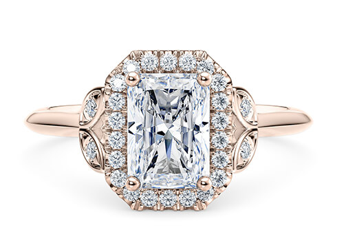 Richmond in Rose Gold set with a Radiant cut diamond.