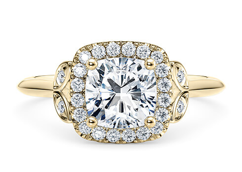 Richmond in Geelgoud set with a Cushion cut diamant.
