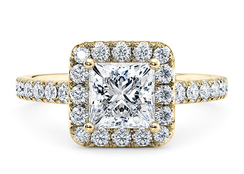 Medici in Yellow Gold set with a Princess cut diamond.