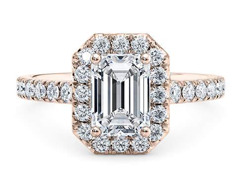 Medici in Rose Gold set with a Emerald cut diamond.