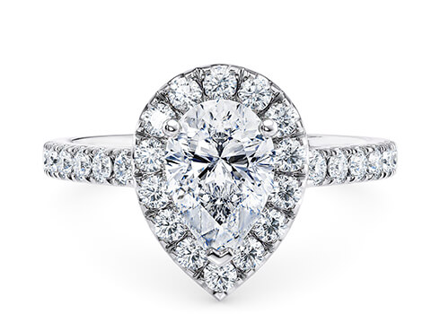 Medici in Platinum set with a Pear cut diamond.