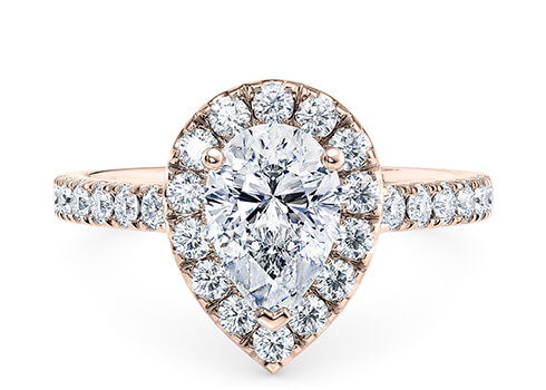 Medici in Rose Gold set with a Pear cut diamond.