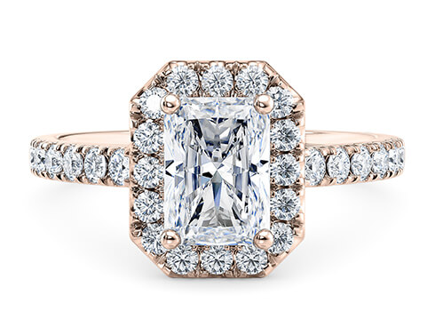 Medici in Rosaguld set with a Radiant cut diamant.