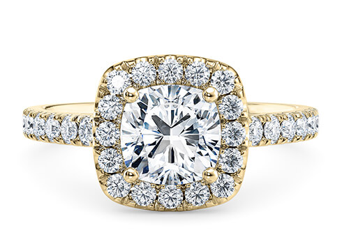 Medici in Geelgoud set with a Cushion cut diamant.