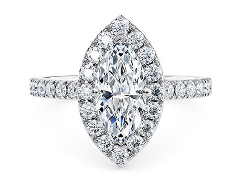 Medici in Platinum set with a Marquise cut diamond.