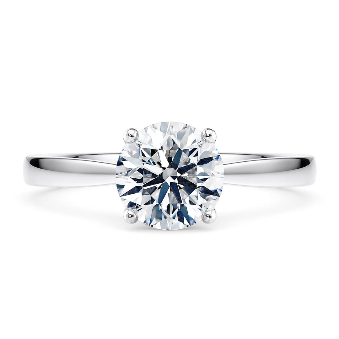 Diamond Ring - White Gold (18k) with Round Cut Diamond (0.50ct)