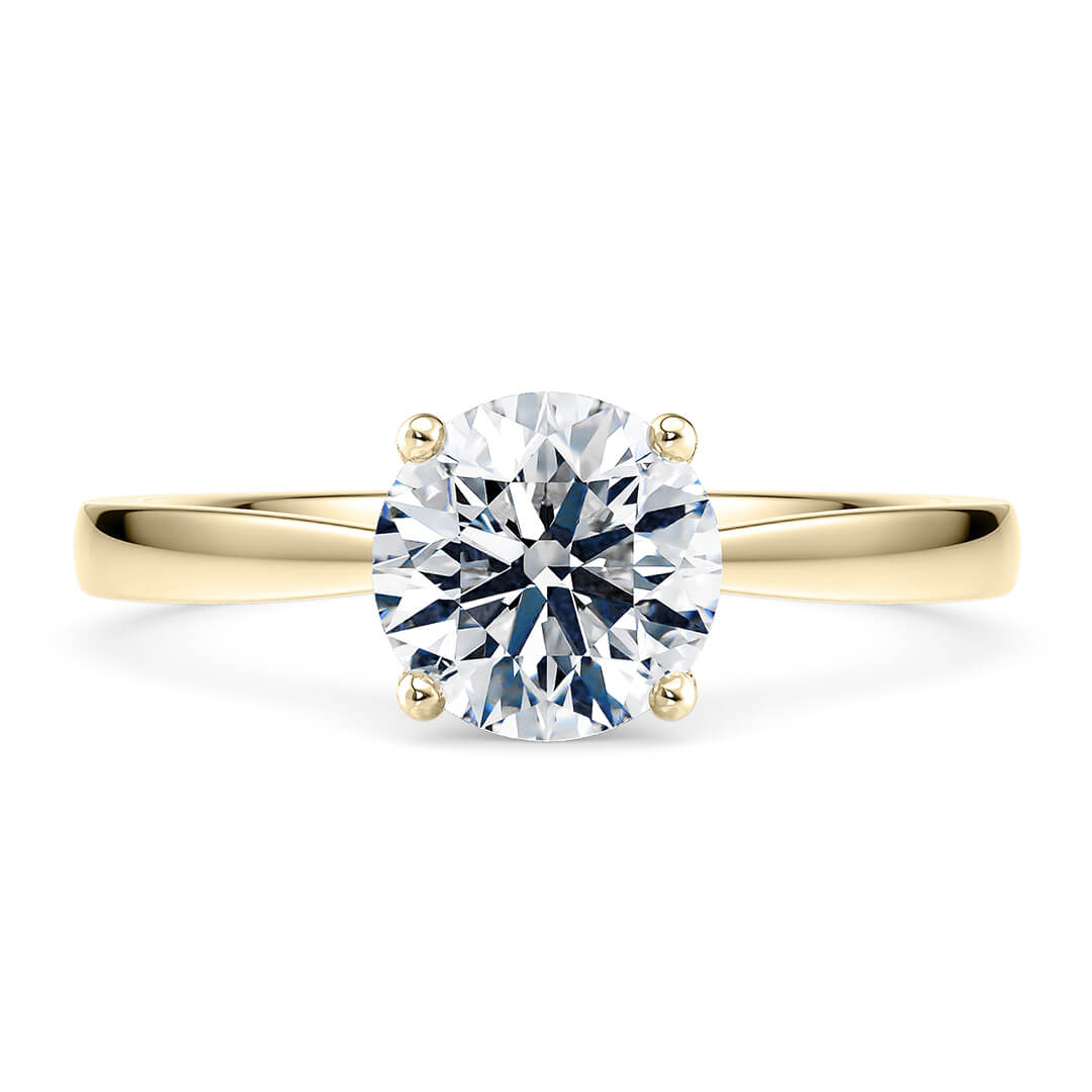 Engagement Ring in Yellow Gold (18k) with Round 0.91ct D VS1 Lab-Grown diamond