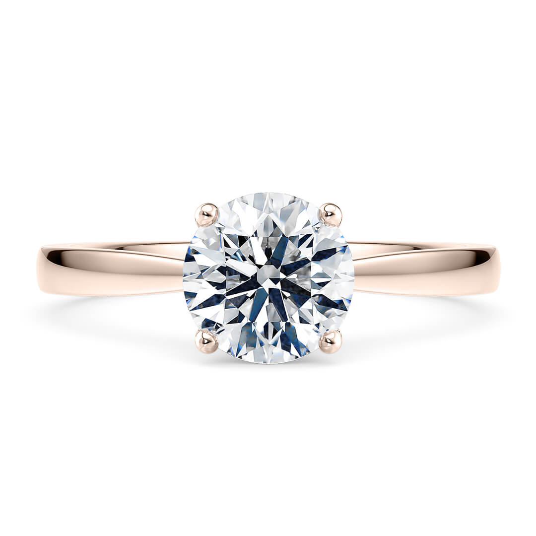Diamond Ring – Rose Gold (18k) with Round Cut Diamond (0.90ct)